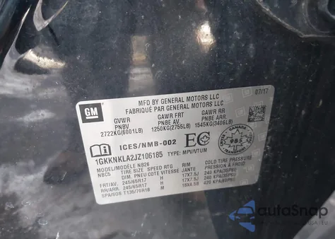 2018 GMC Acadia Sle-1 z USA, uszkodzony, nr VIN 1GKKNKLA2JZ106185